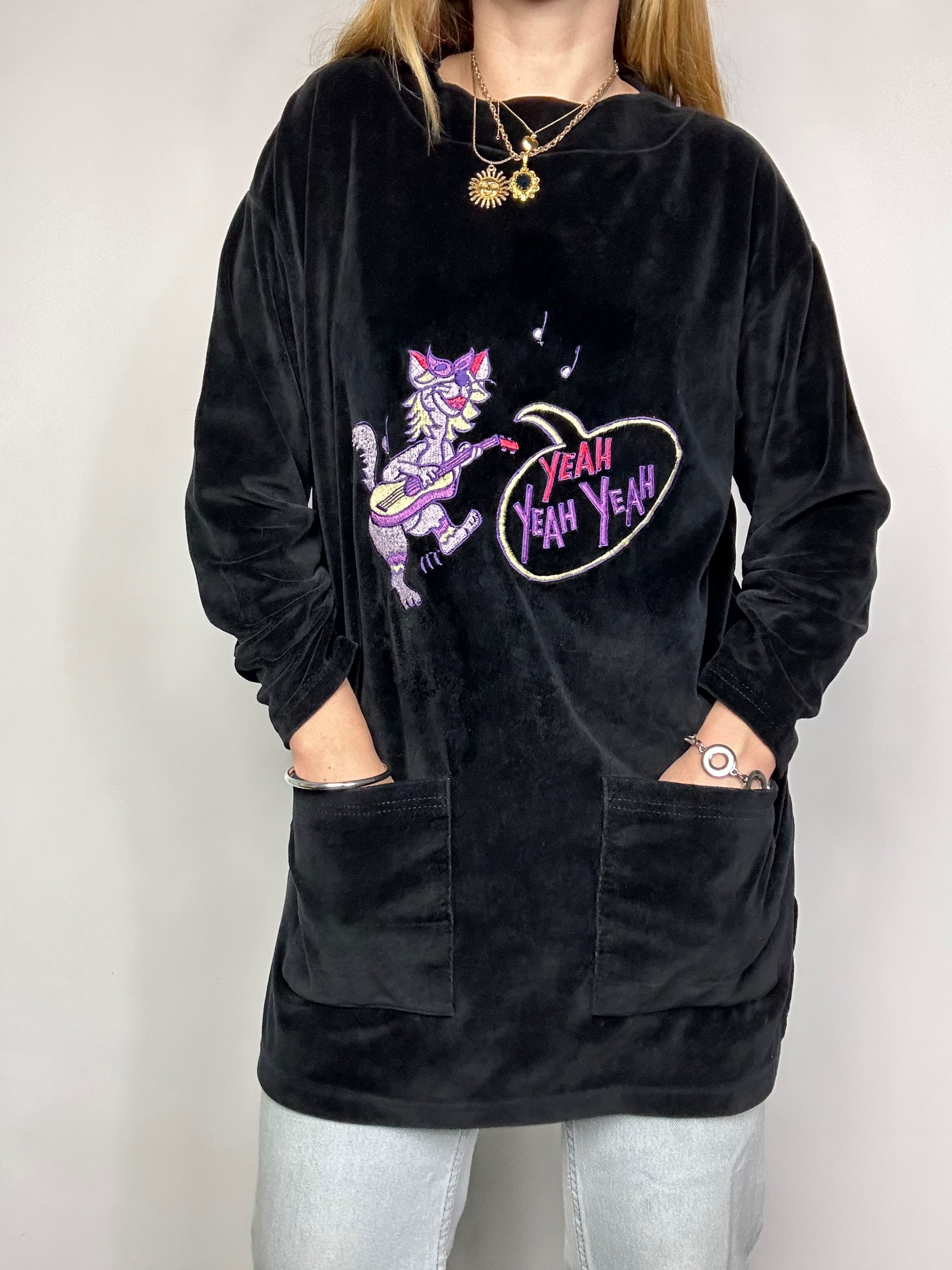 Cat Velvet Sweater Size M