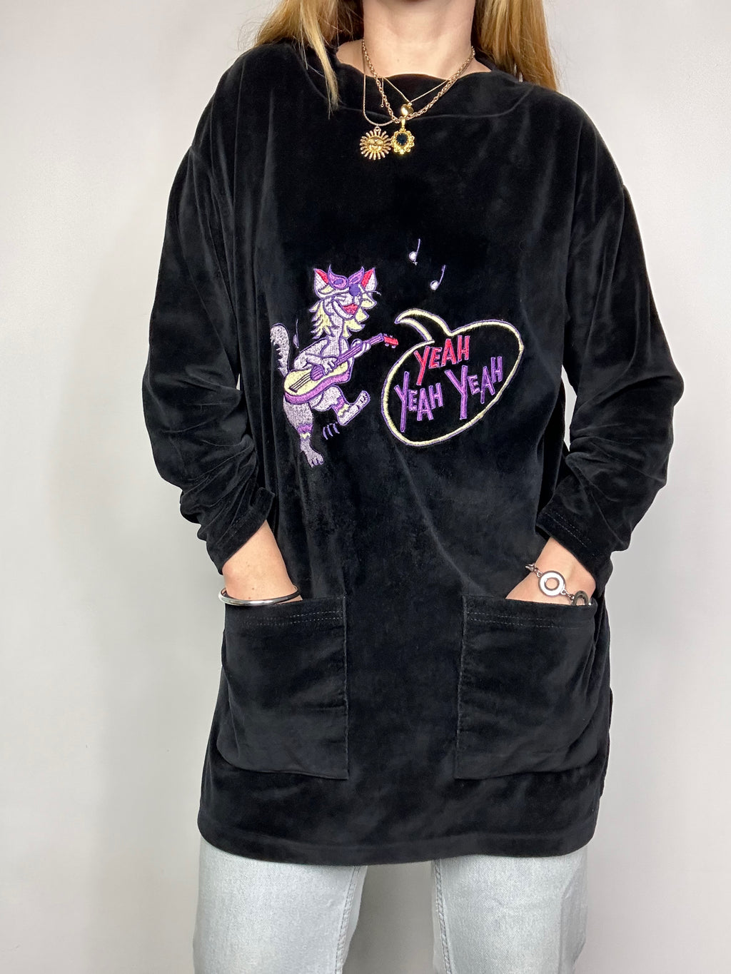 Cat Velvet Sweater Size M