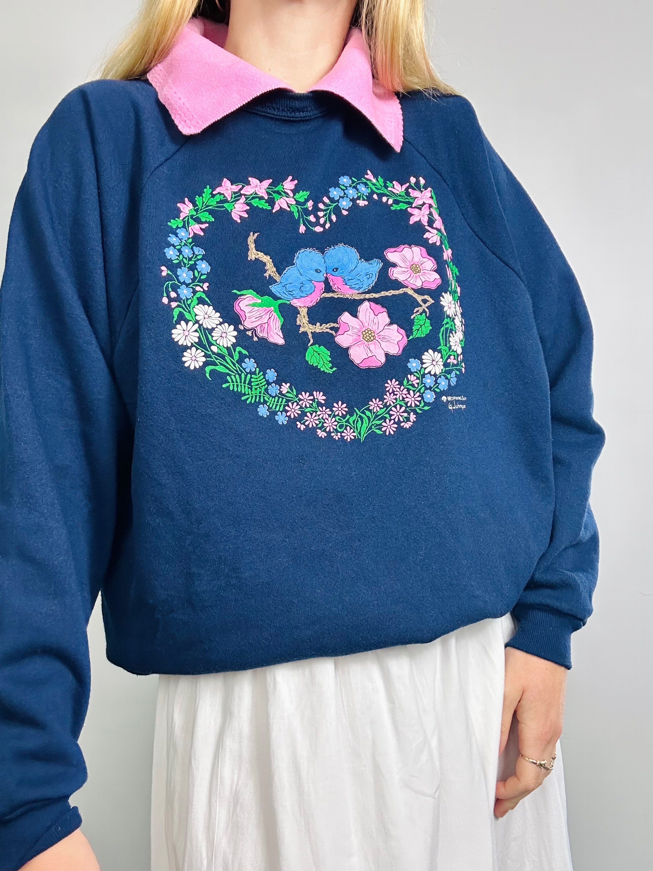 Birdie Pink 80's Sweater Size M