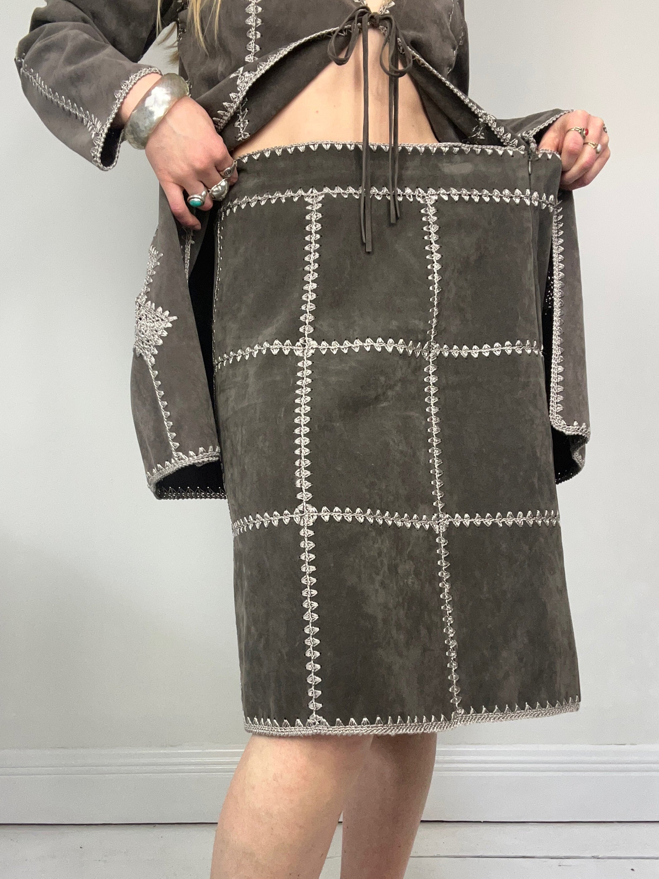 Faux Suede Two Piece Set Size 12