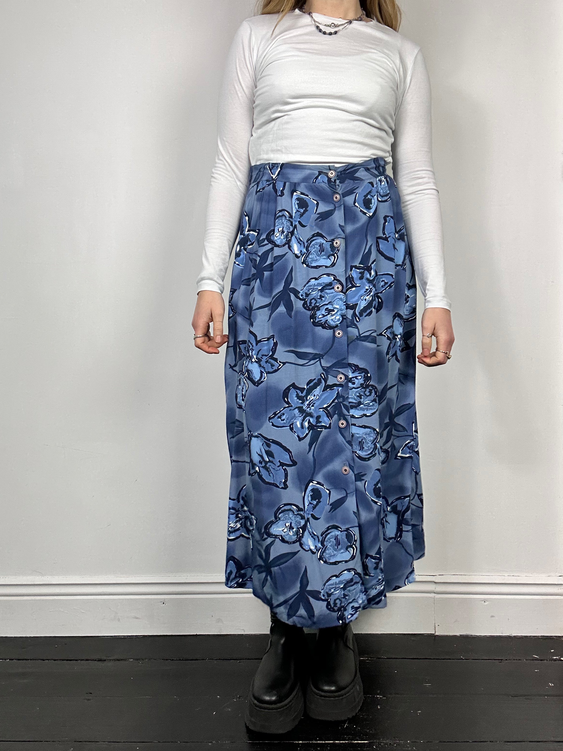 Blue 90's Maxi Skirt Size 10