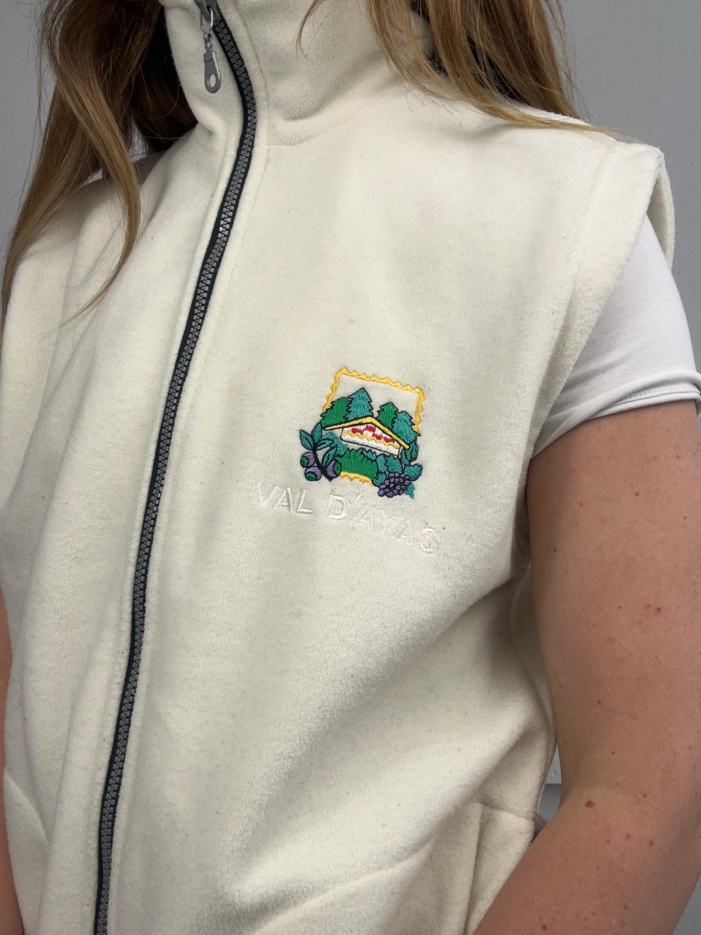 Cream 90's Fleece Gillet Size 10