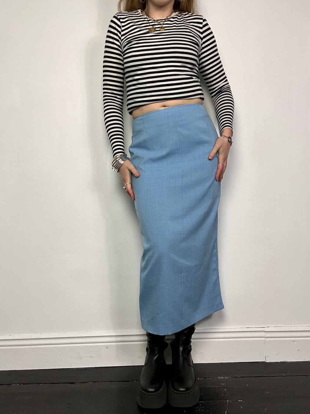 baby blue Cargo Skirt Size 8