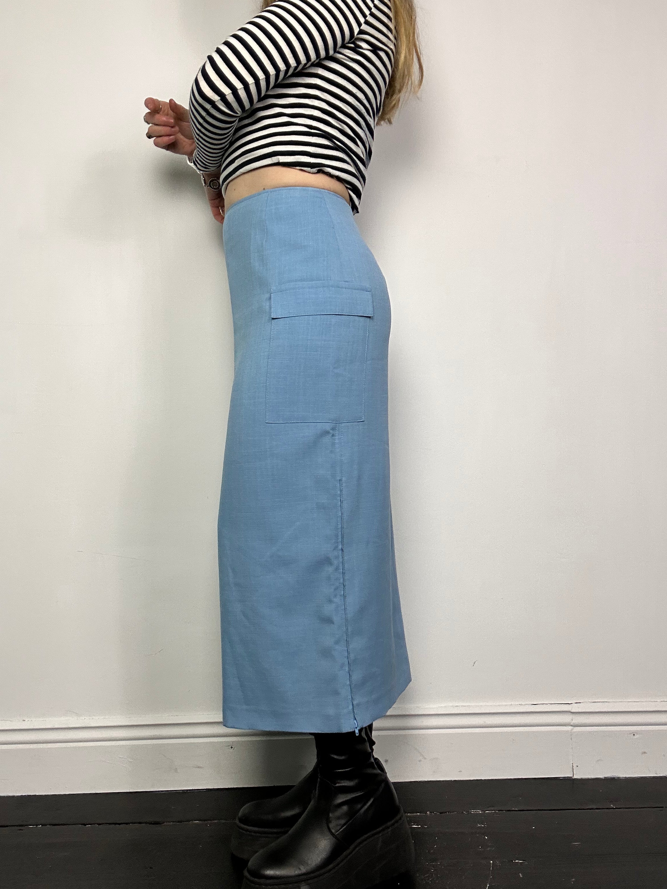 baby blue Cargo Skirt Size 8