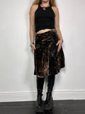 Floral Velvet Midi Skirt Size 8