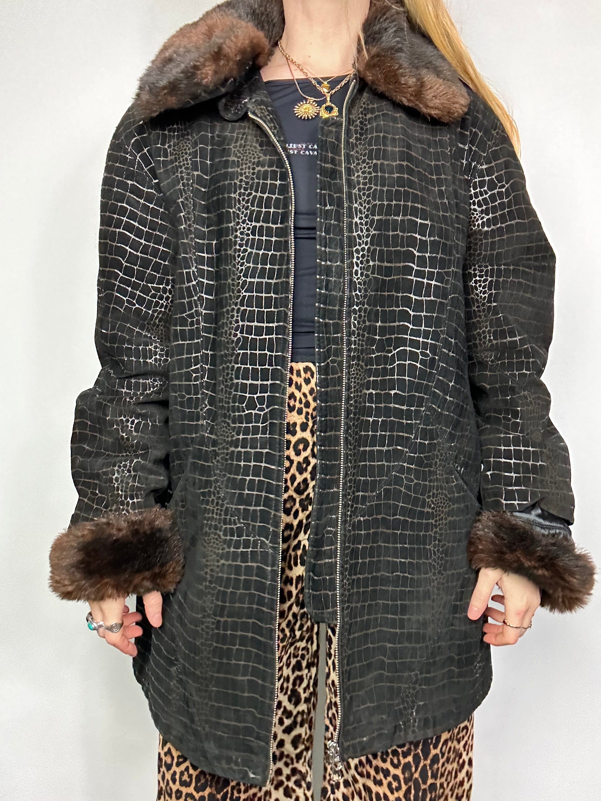 Leather Snake Skin Afghan Size 12