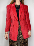 Red 80's Velvet Blazer Size 10