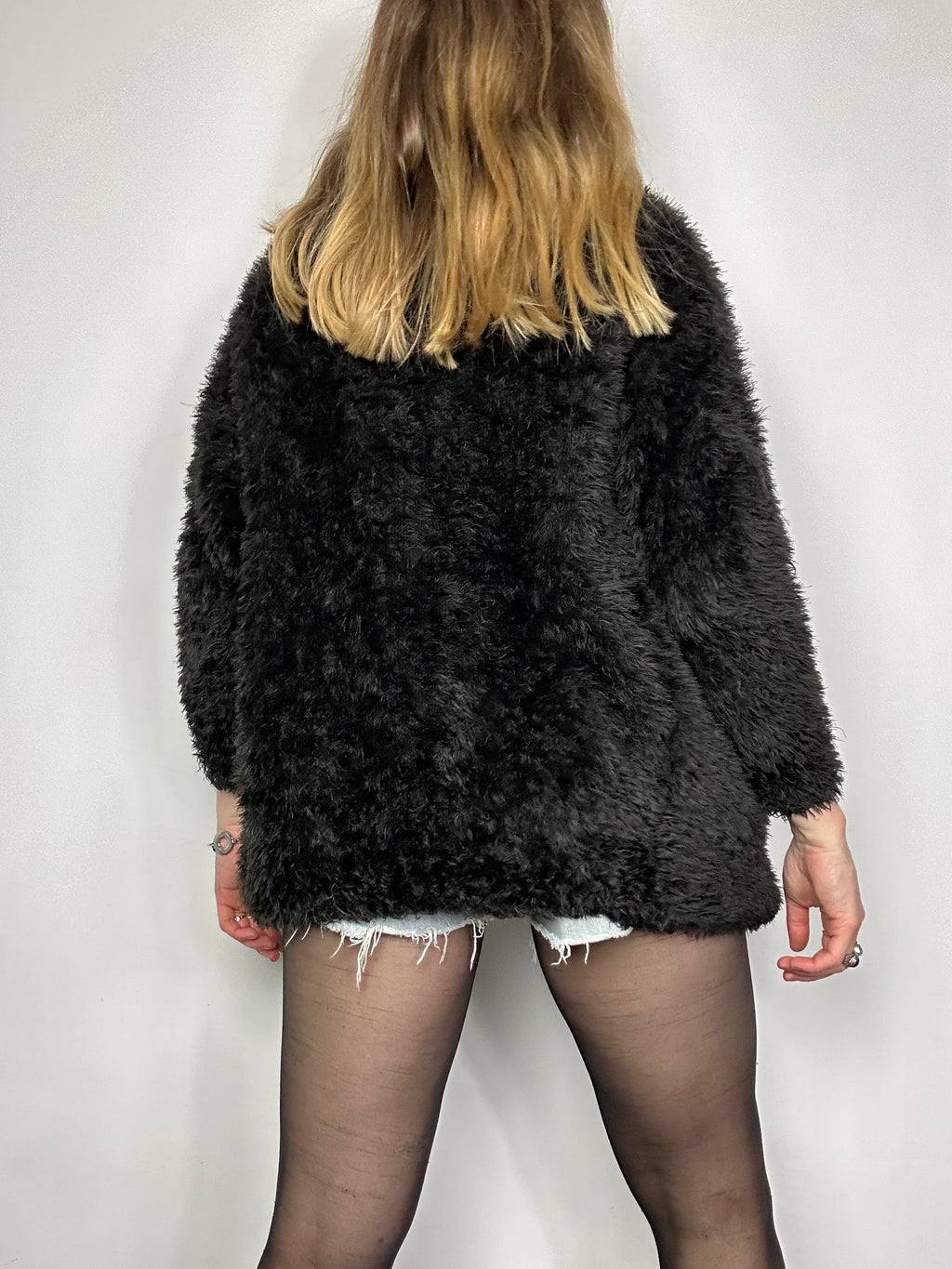 Black 80's fluffy Cardi Size 10
