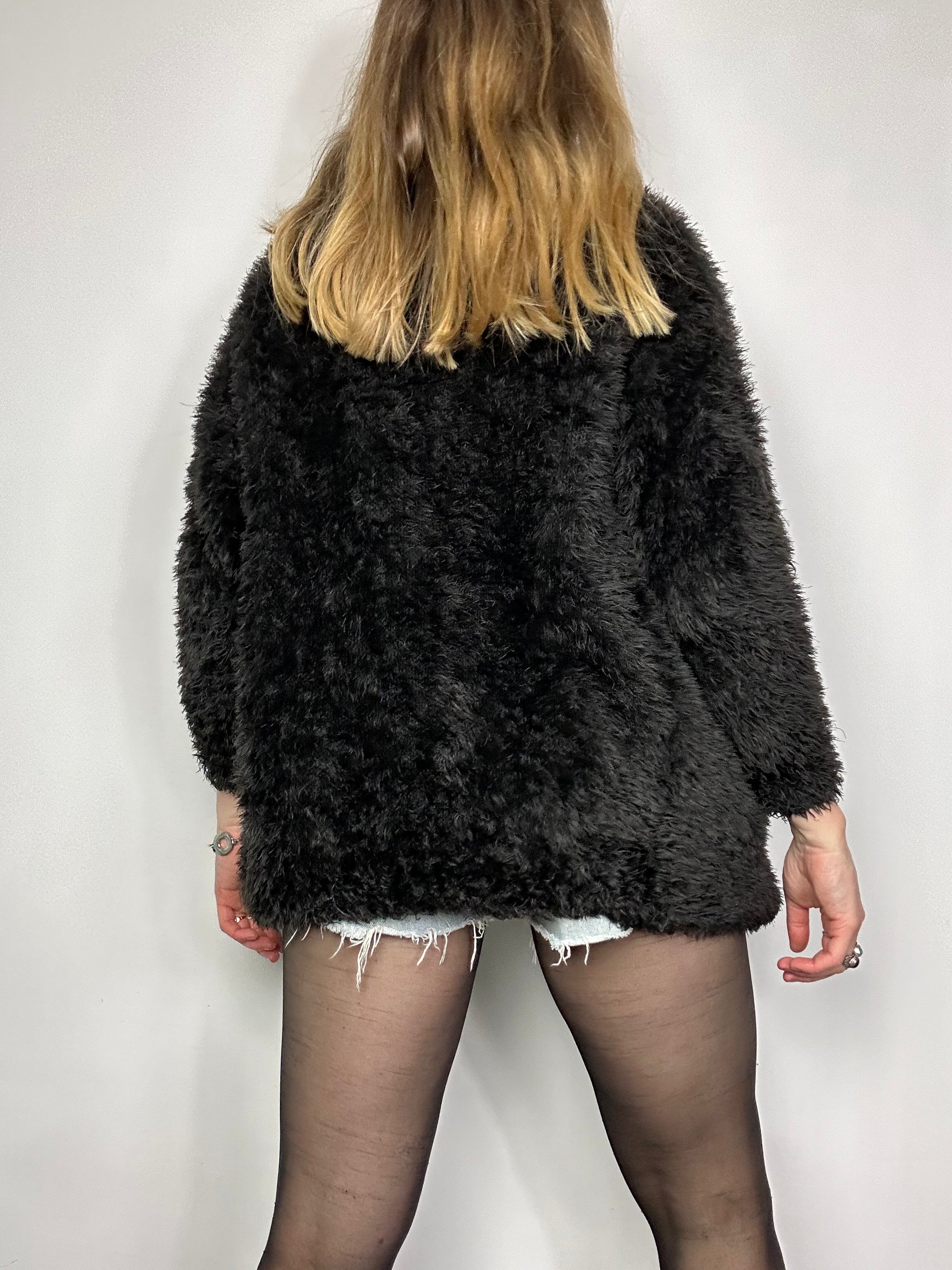 Black 80's fluffy Cardi Size 10
