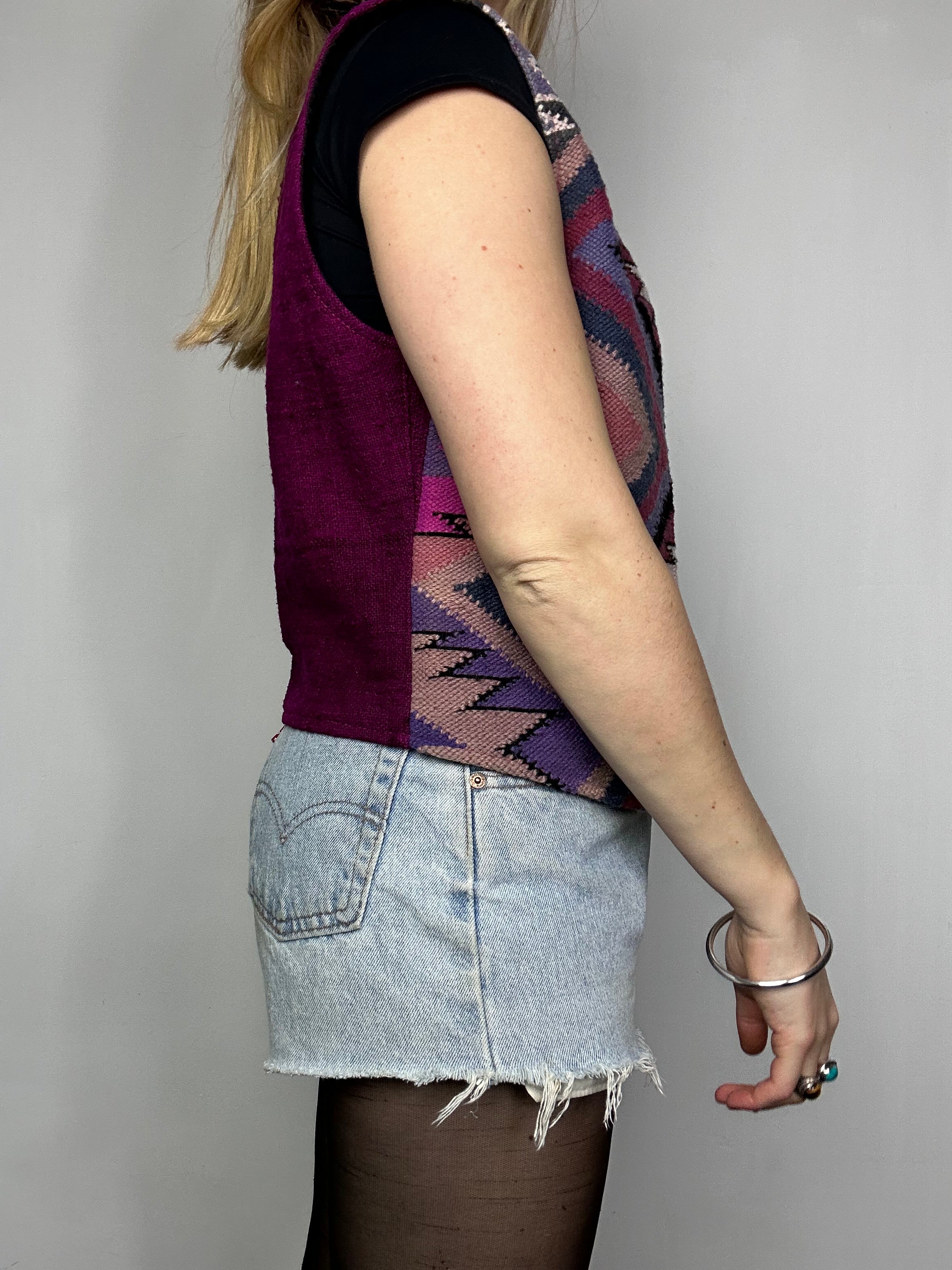 Aztec tapestry Waistcoat Size 10