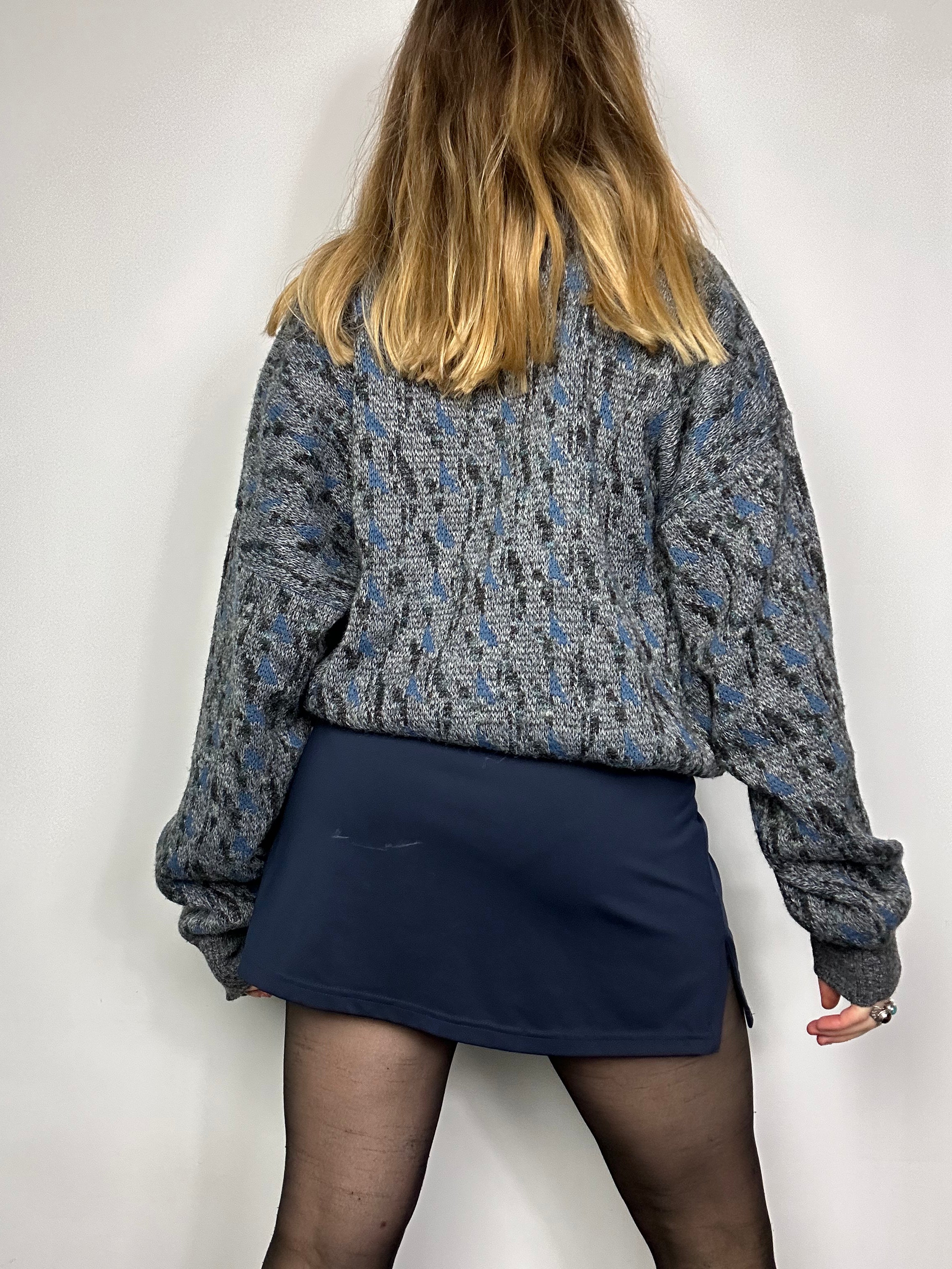 80's Grey Knit Cardigan Size M