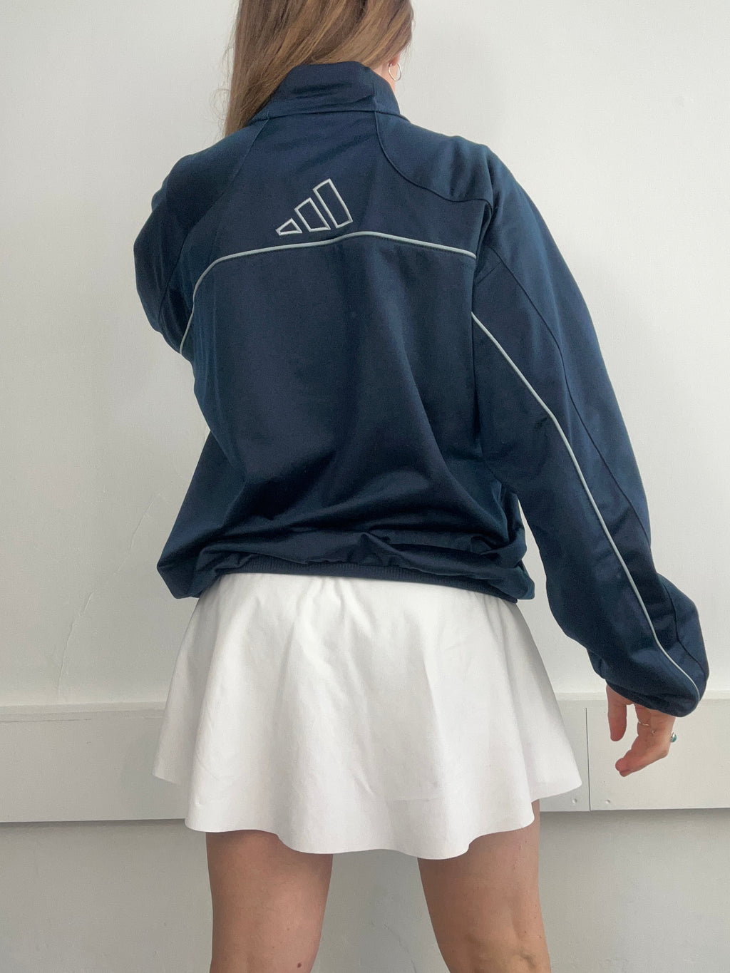Navy Adidas Track Jacket Size L