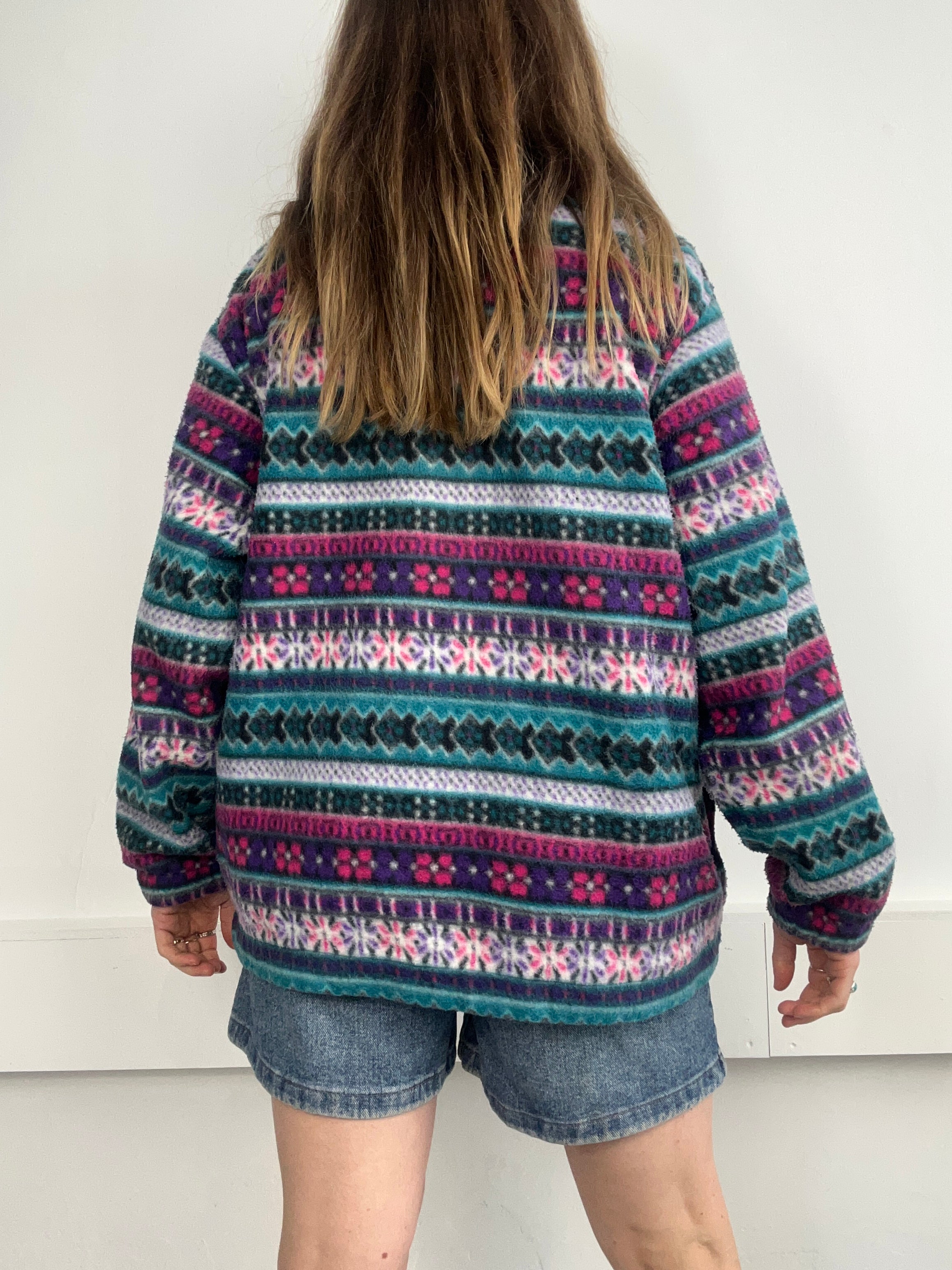 Aztec Zip Through Fleece Size L