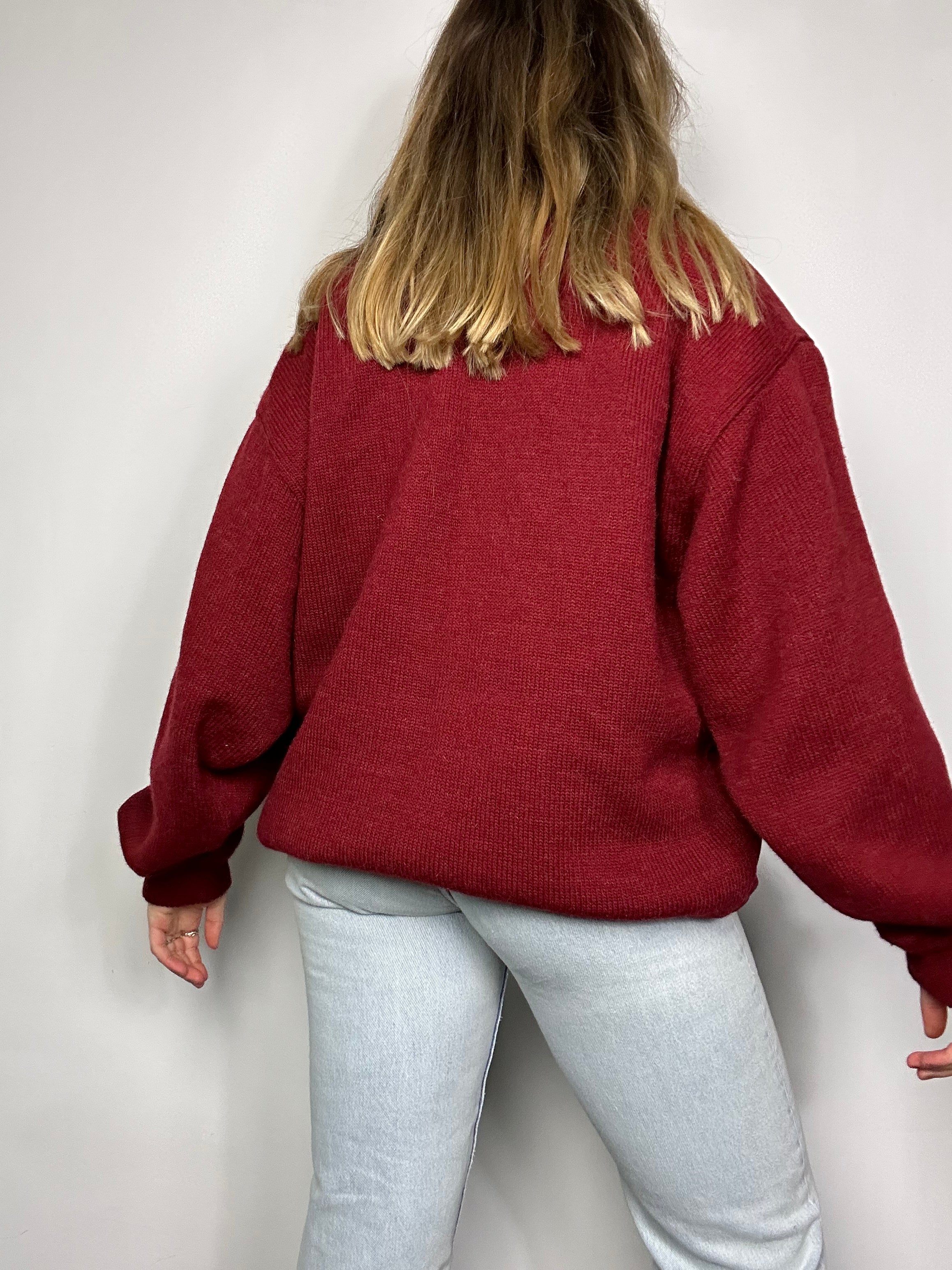 Red 80's Bomber Jacket Size L