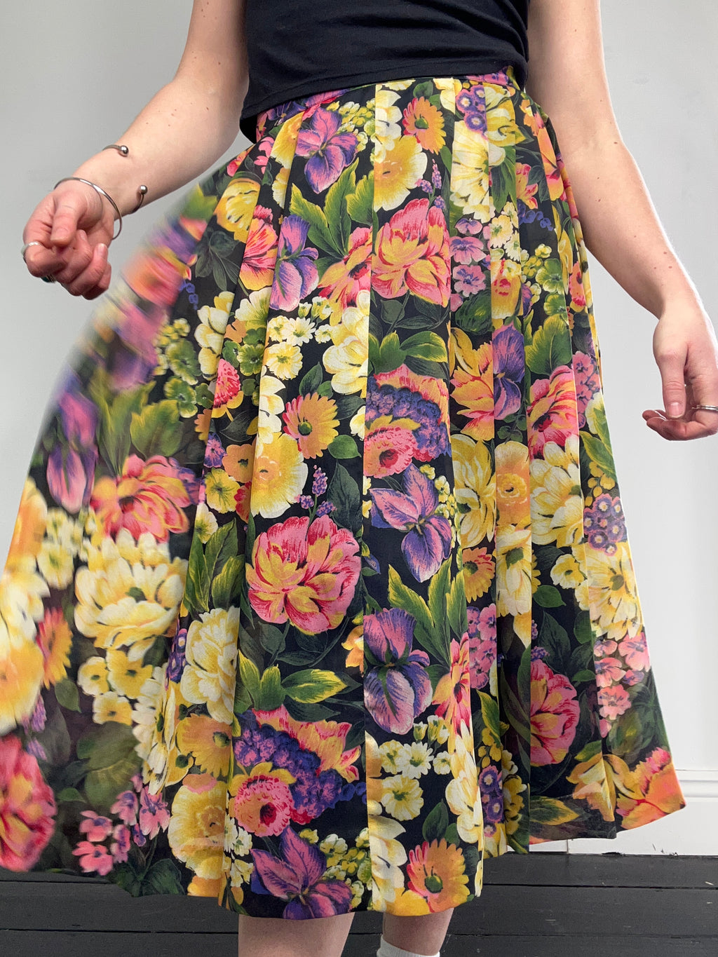 Floral 80's Midi Skirt Size 10