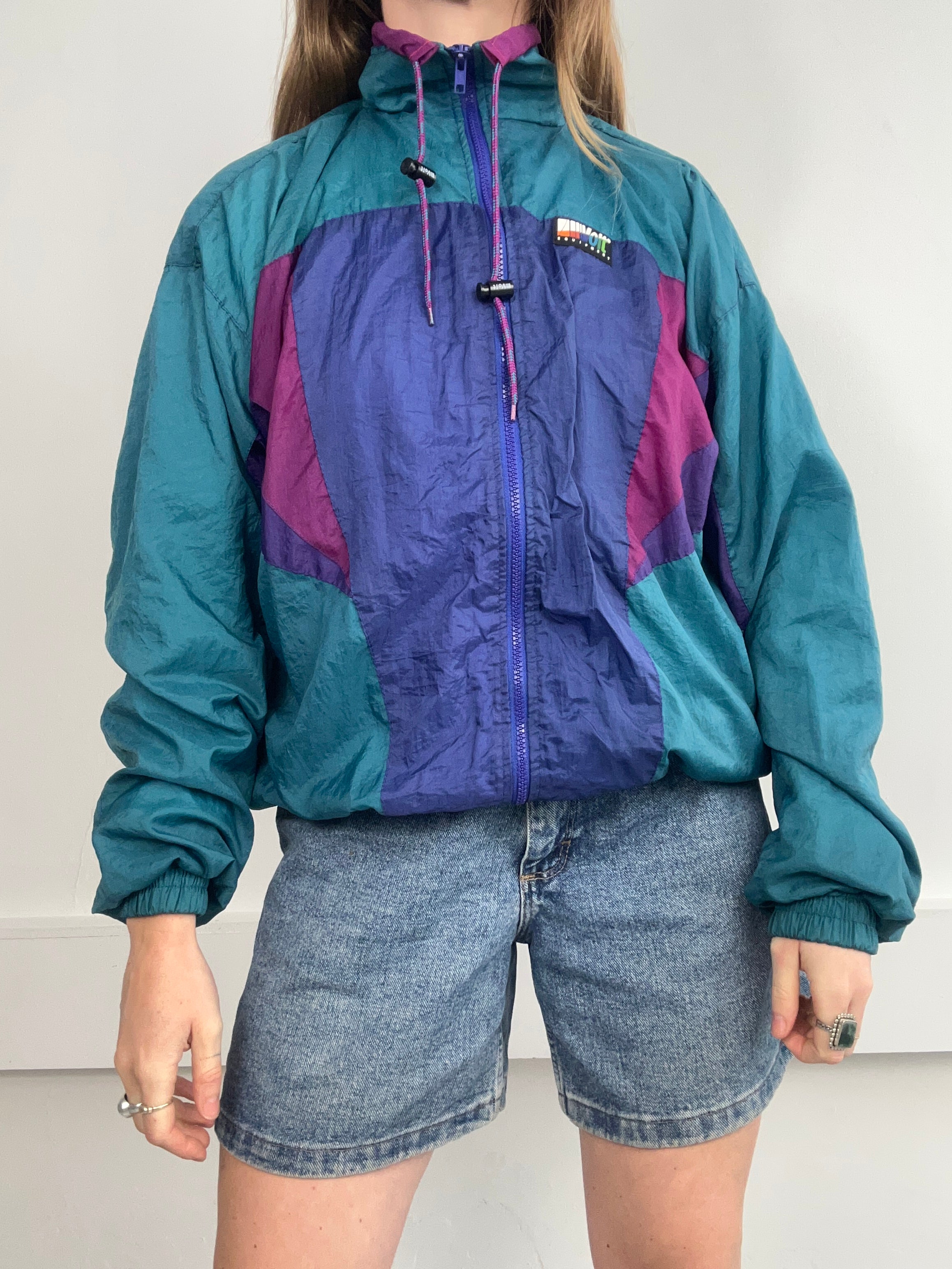 Navy Teal Shell Jacket Size S