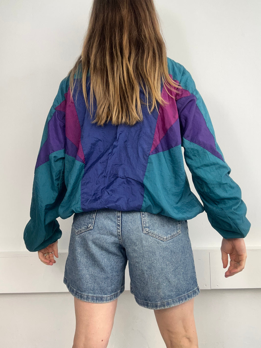 Navy Teal Shell Jacket Size S