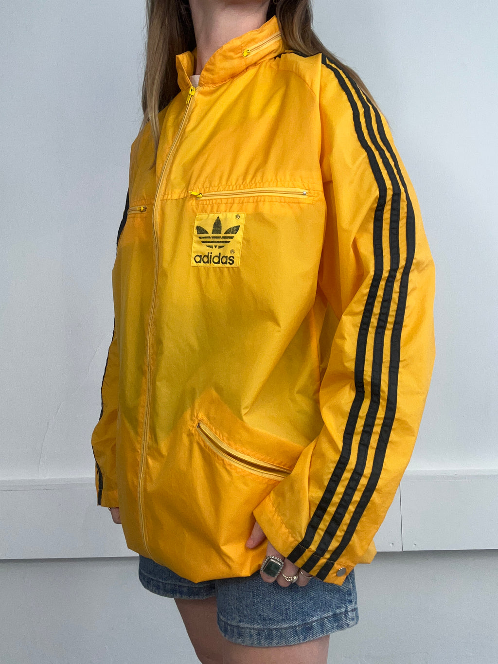 Yellow Adidas Raincoat Size L