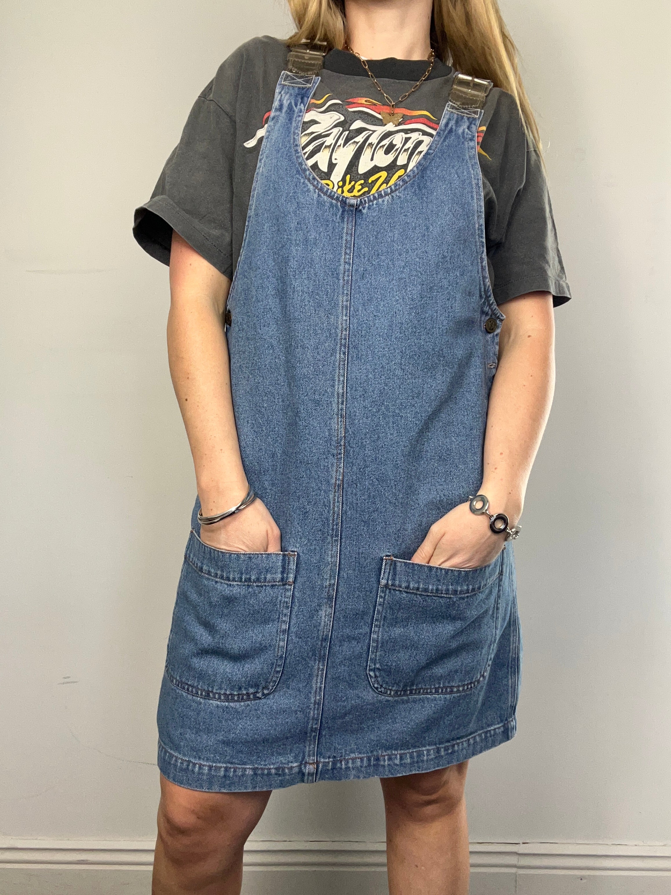 Denim Dungaree Dress Size 10/12