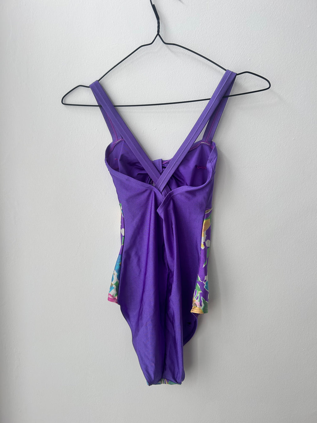 Purple floral 80's Swimsuit Size 8