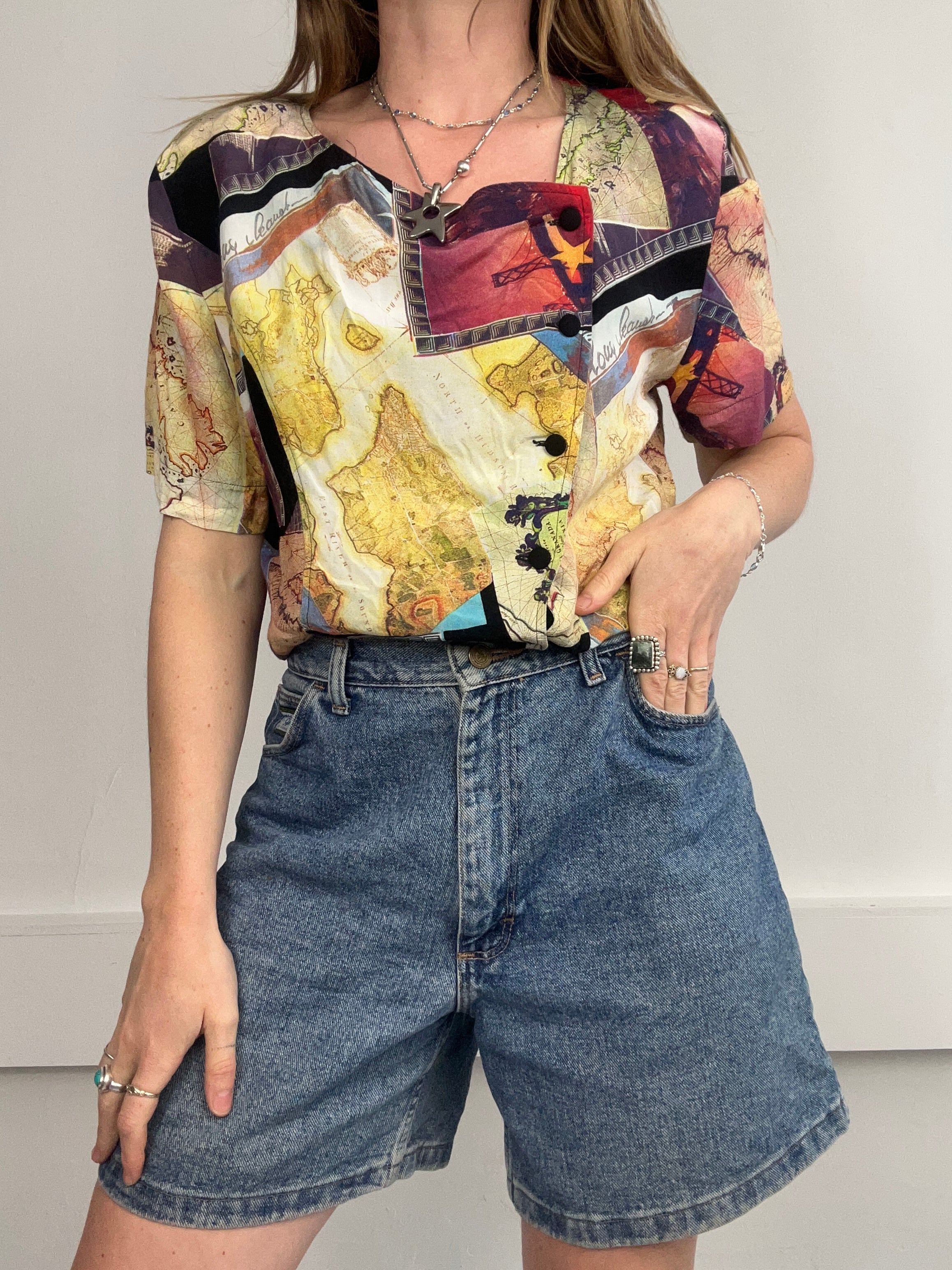 Asymmetrical Button Down Shirt Size 10