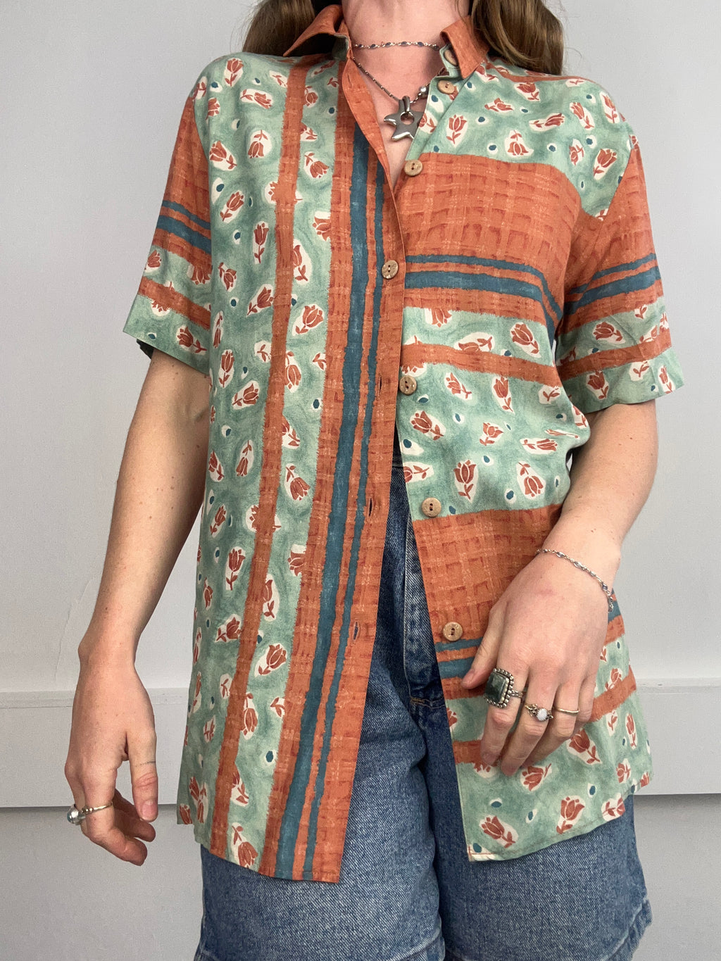Floral 90's Shirt Size 10/12