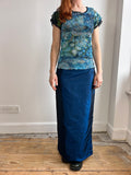 Blue Silk Maxi Skirt Size 12
