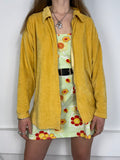 Yellow velour Zip Shirt size M