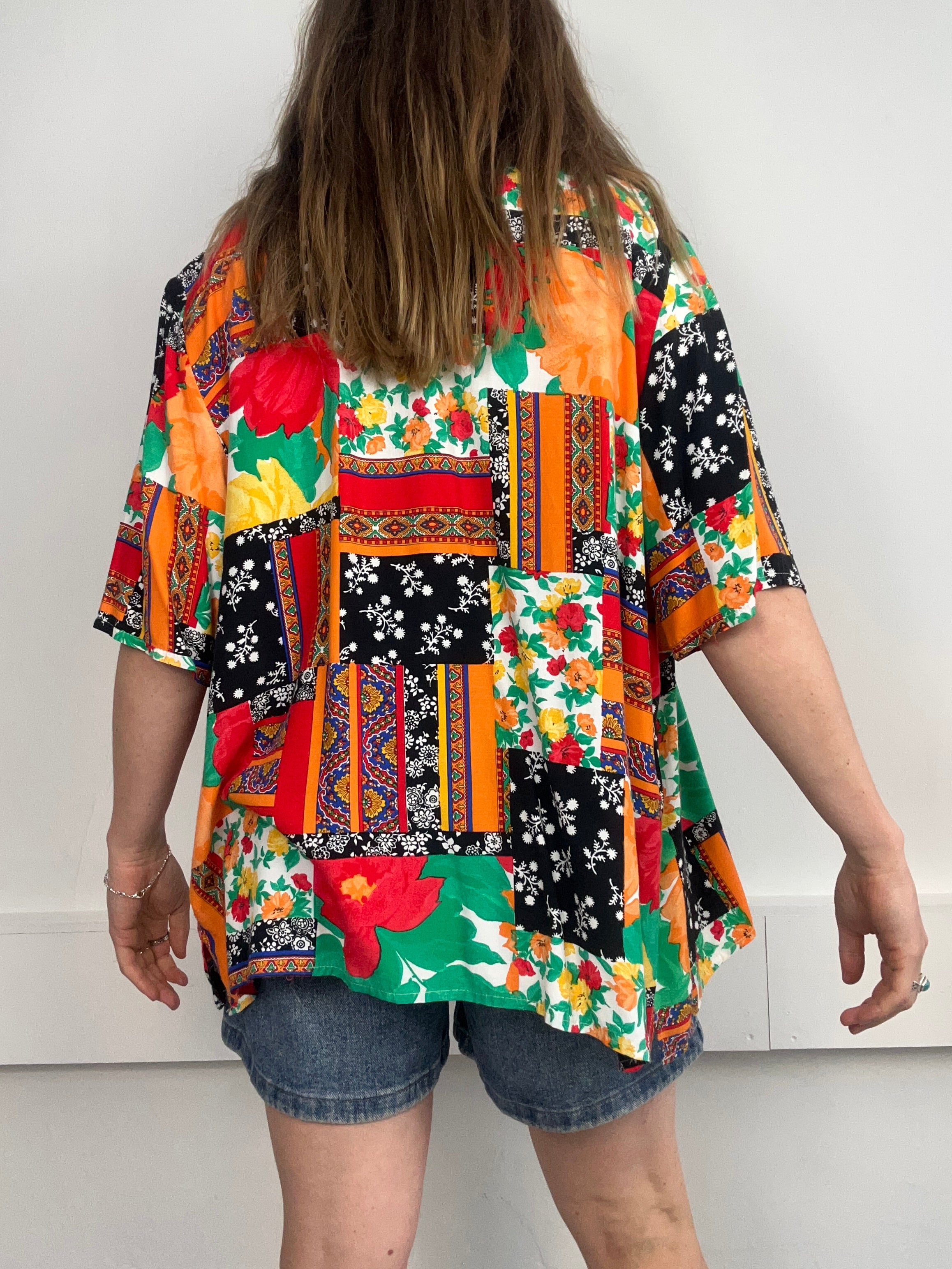 Patchwork Floral 90's Shirt Size 12