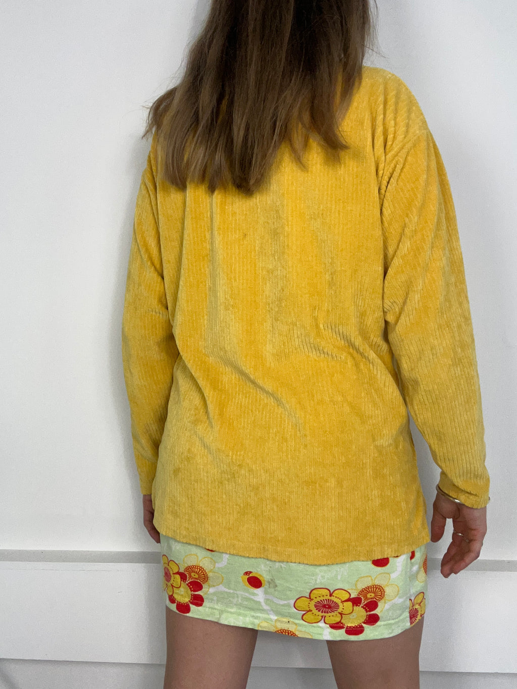 Yellow velour Zip Shirt size M