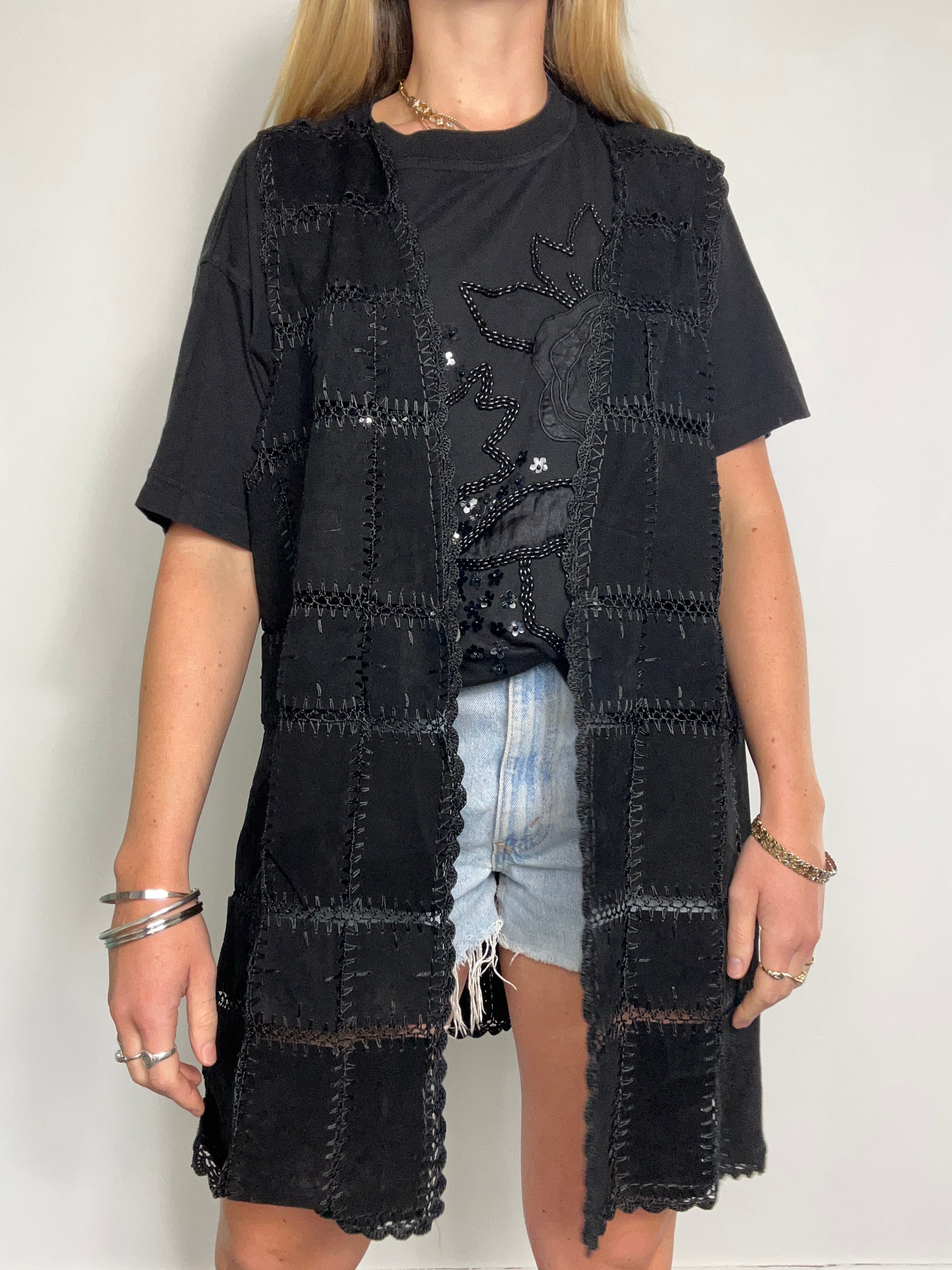 Suede Patchwork Waistcoat Size 12