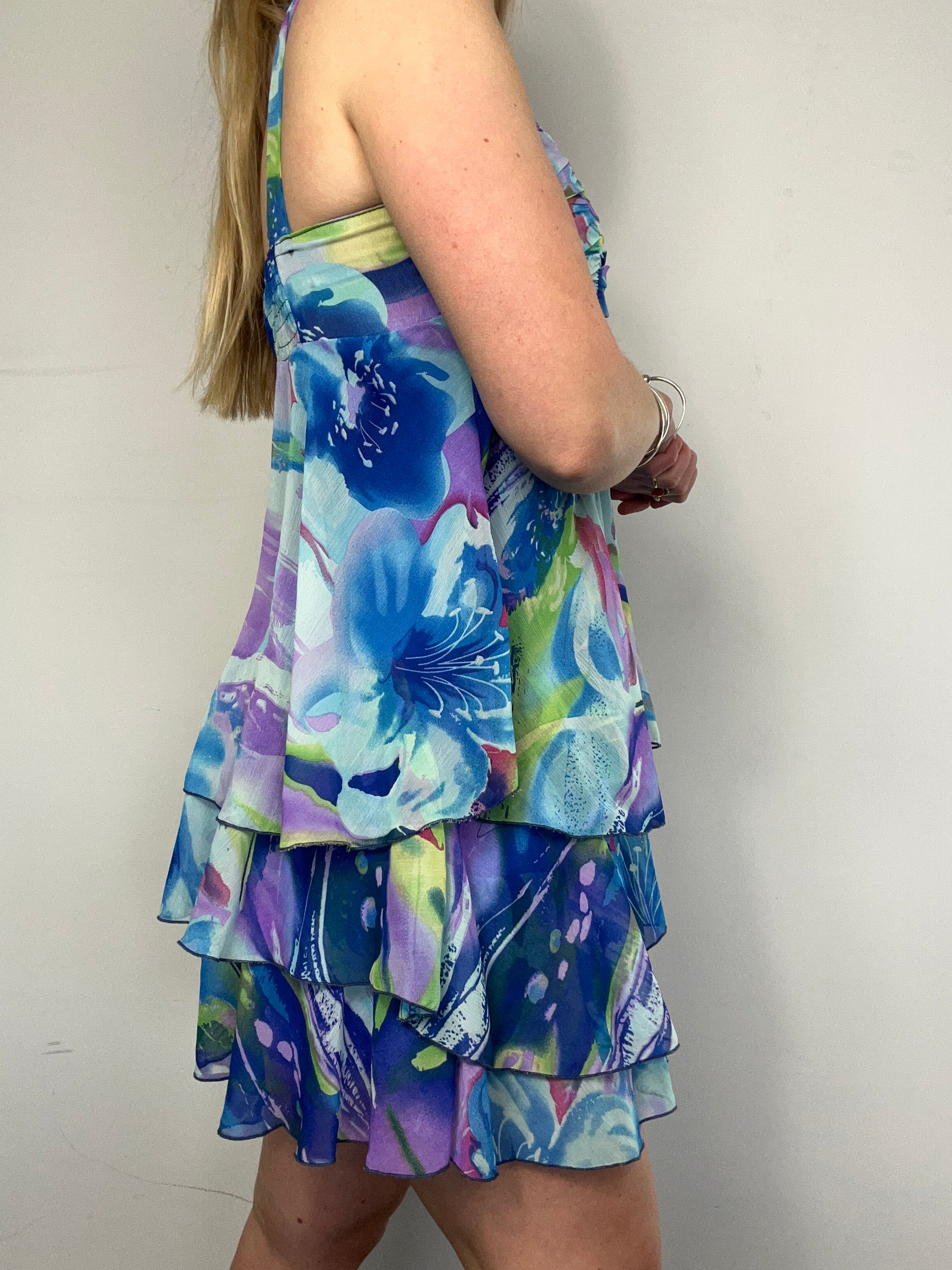 Chiffon Ruffle Mini Dress Size 10