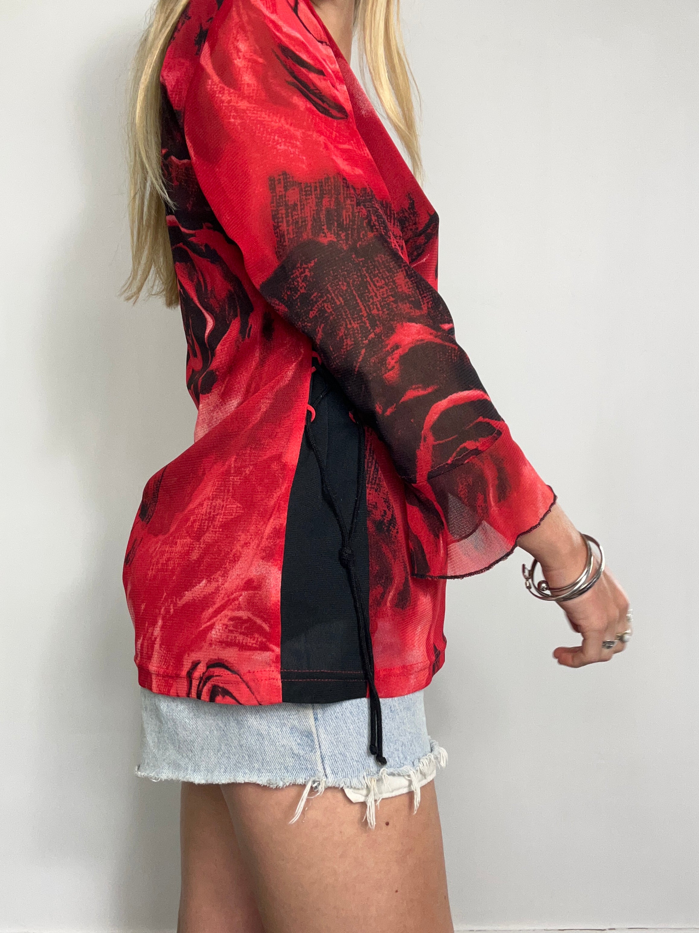 Rose 90's Mesh Top Size 14