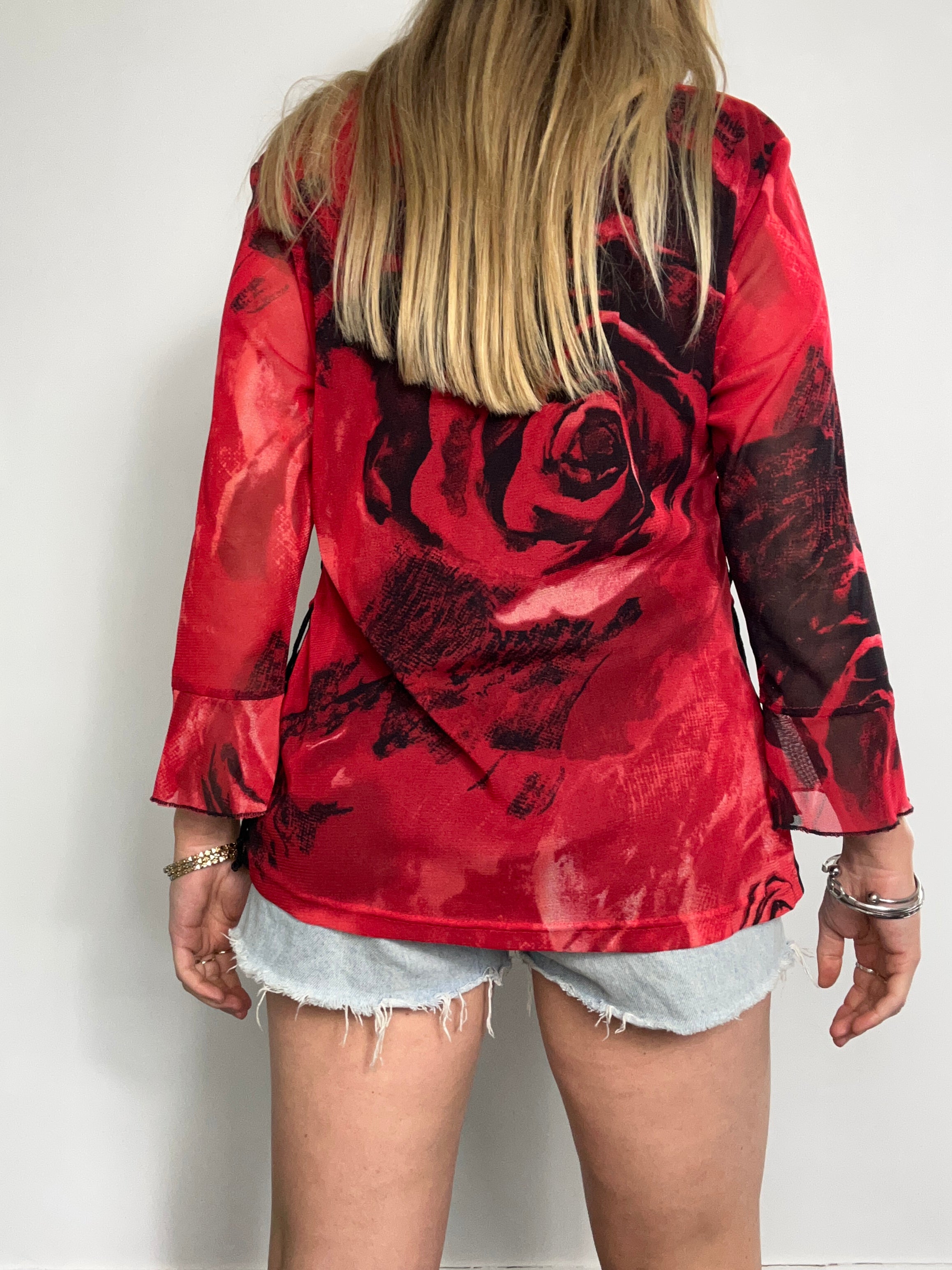 Rose 90's Mesh Top Size 14