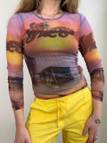 San Fran Beaded Mesh Top Size S