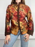 Brown Floral 80's Jacket Size 10