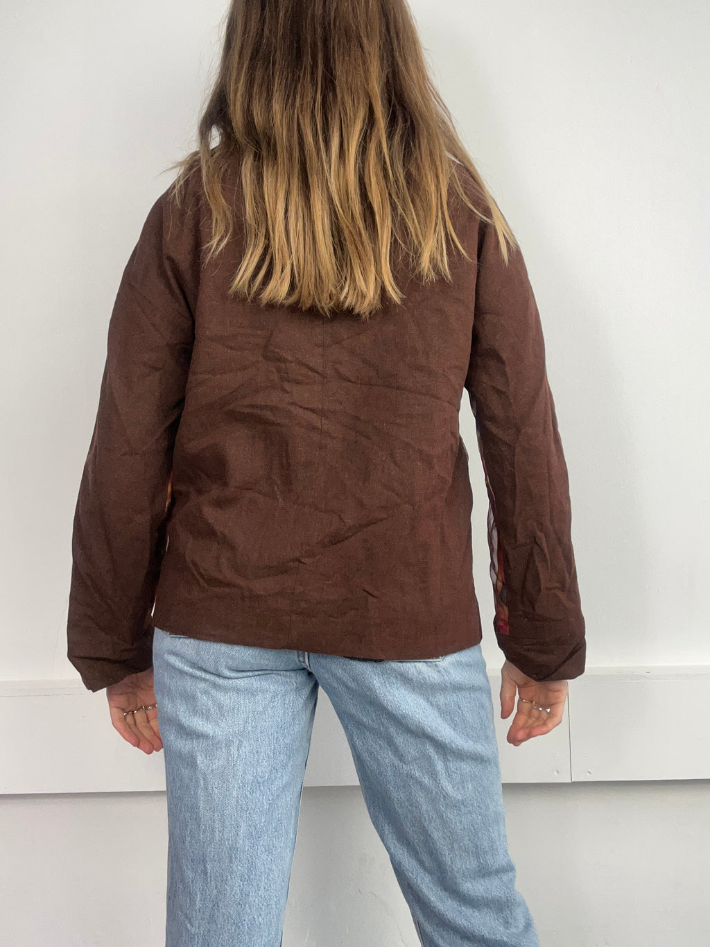 Brown Floral 80's Jacket Size 10