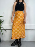 Yellow Flroal Sliky Skirt Size 10