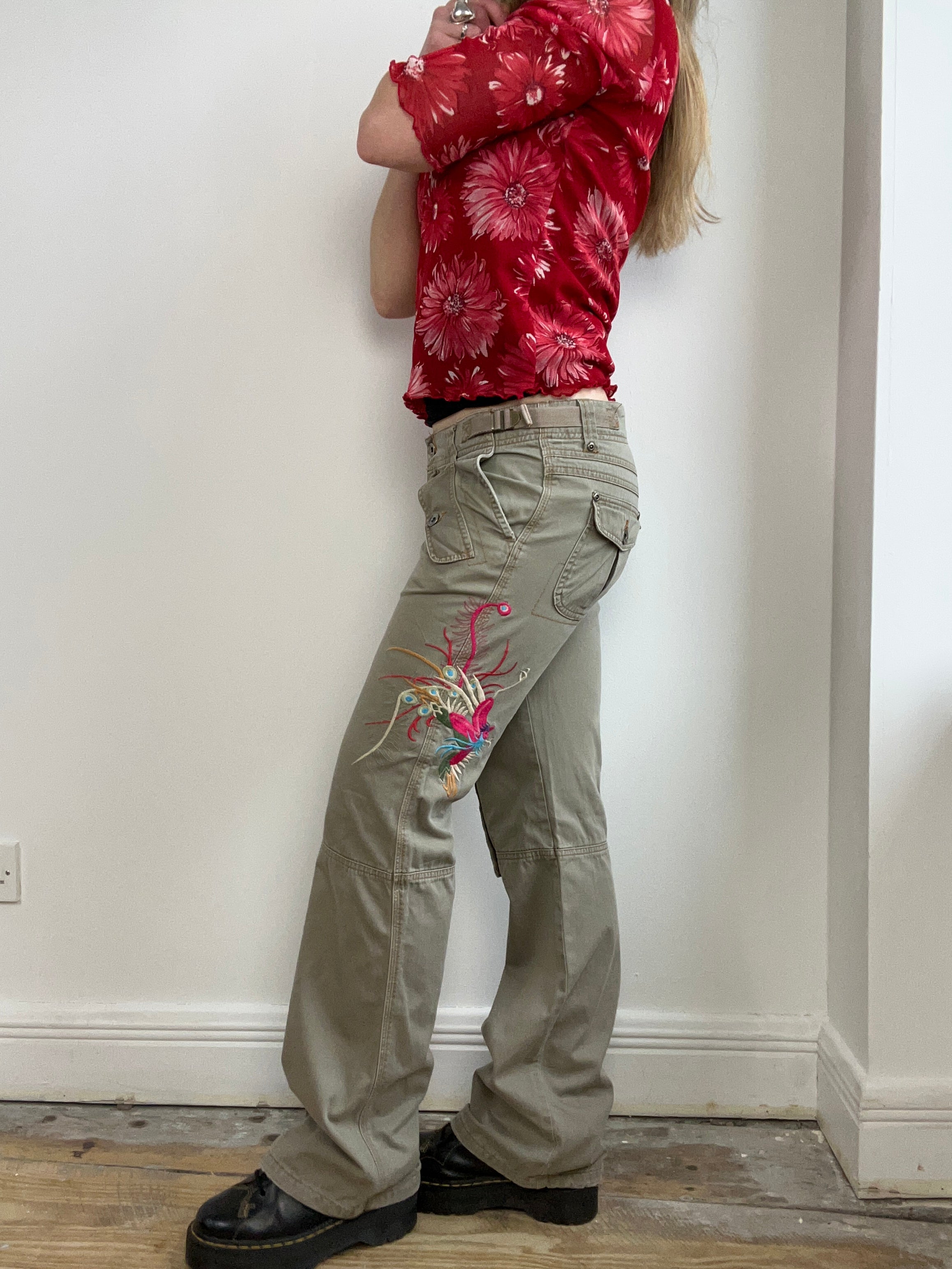 Dragon Print Cargo pants Size 10