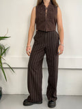 Brown Strriped Flares Size 8