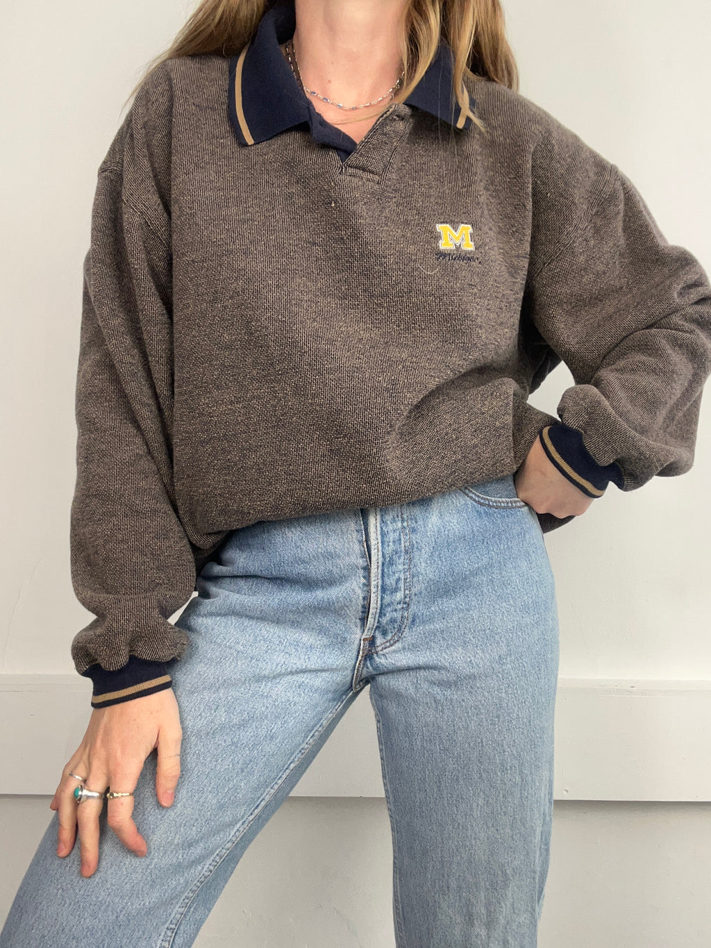 Michigan Polo Sweater Size M