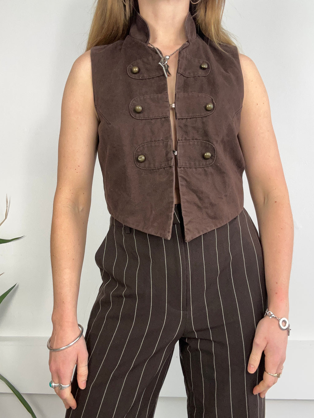 Brown military Waistcoat Size 8