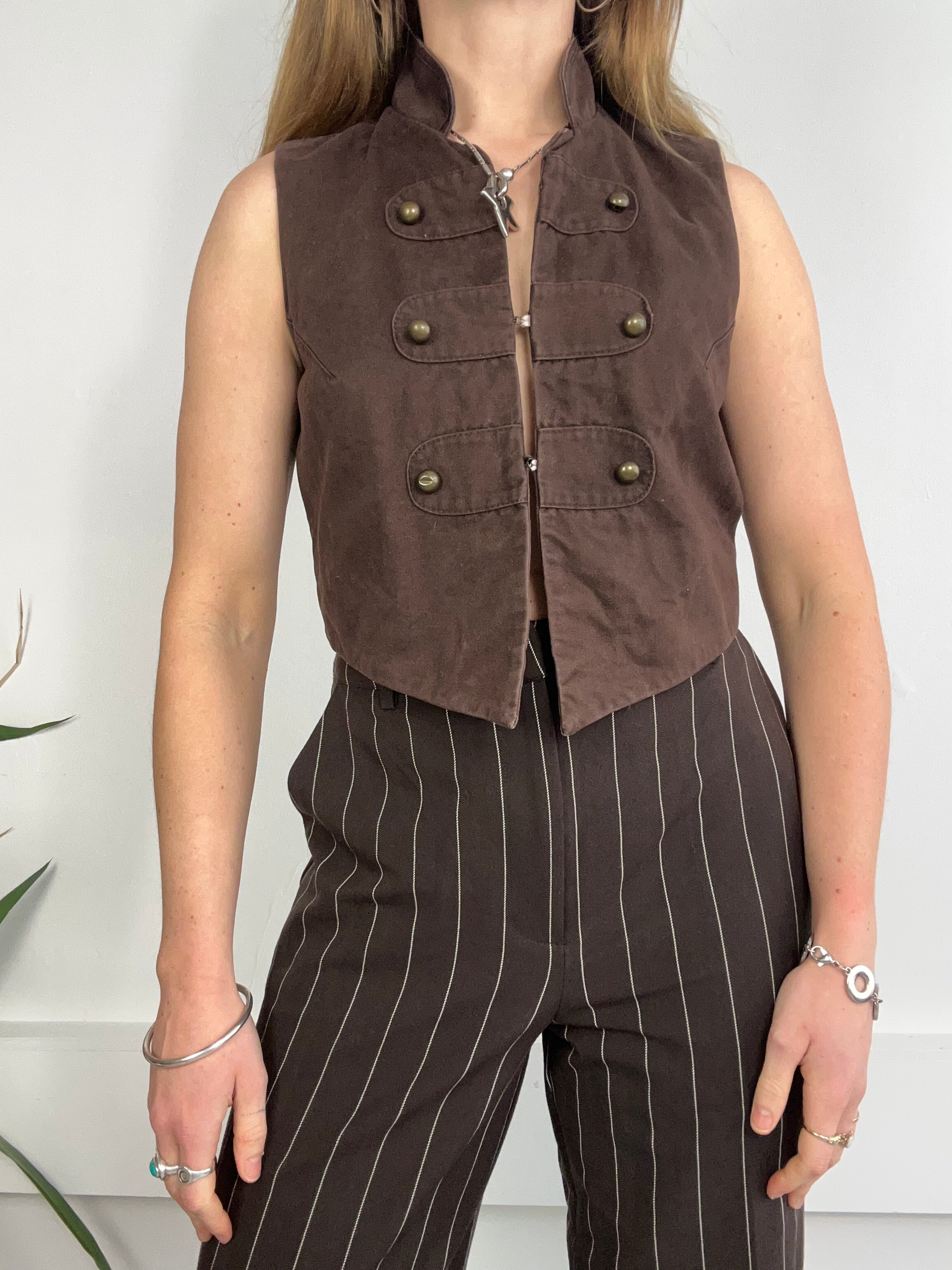 Brown military Waistcoat Size 8