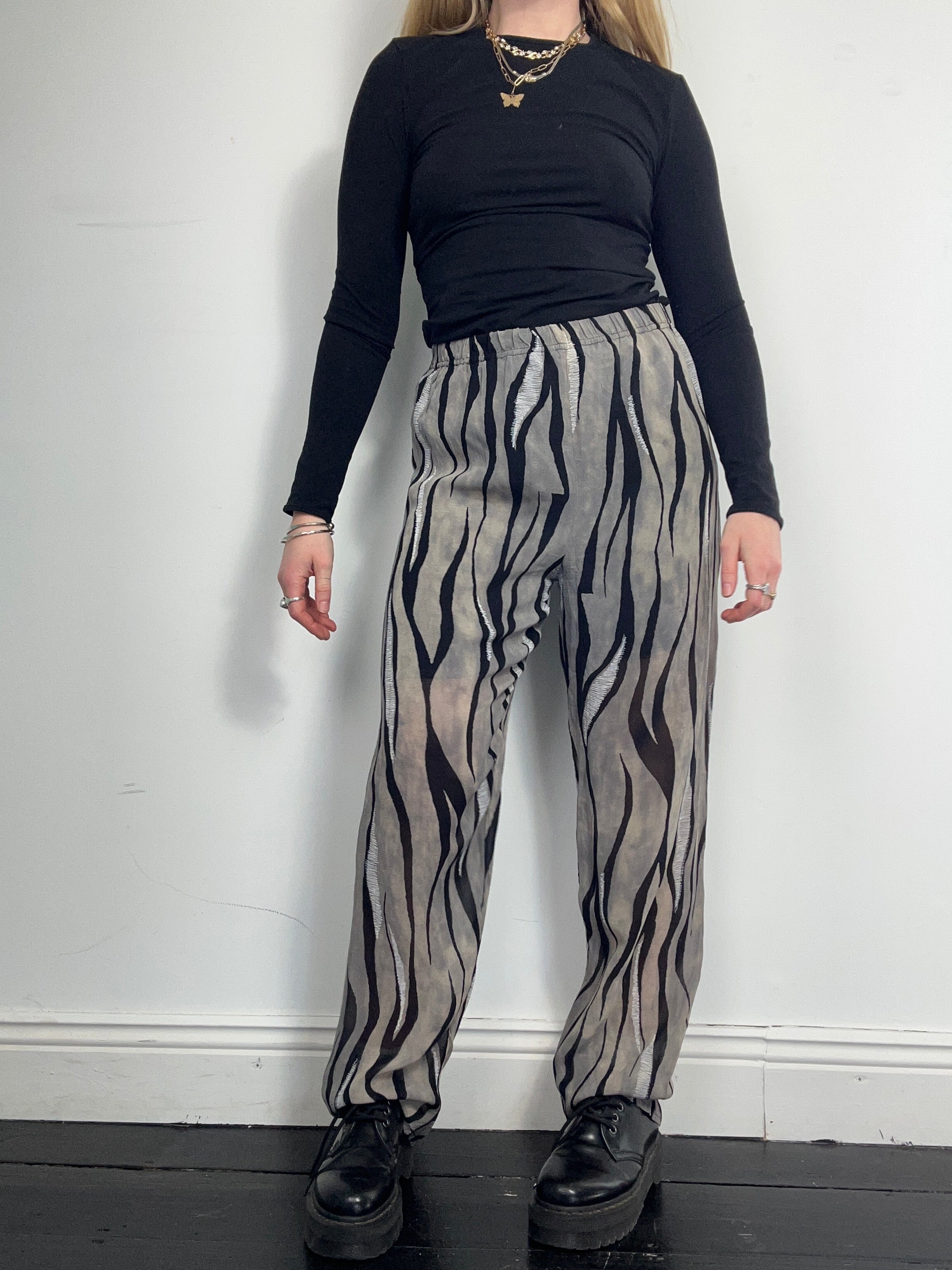 Zebra Print Chiffon pants Size 10