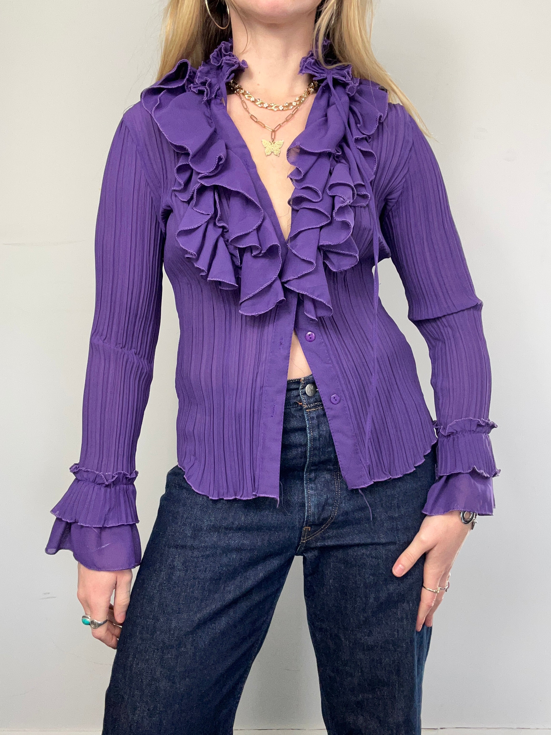 Purple Chiffon Shirt Size 10/12