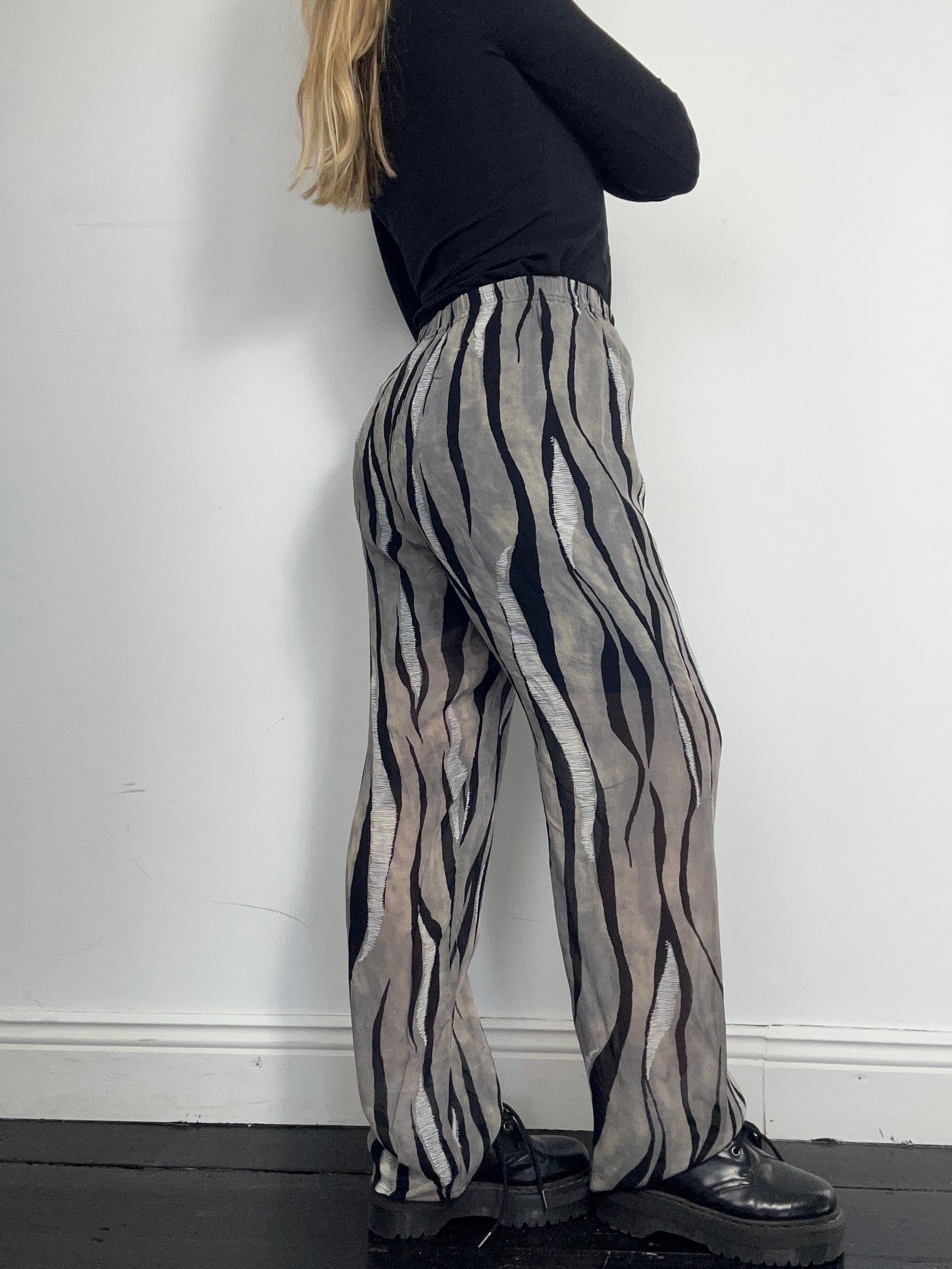 Zebra Print Chiffon pants Size 10