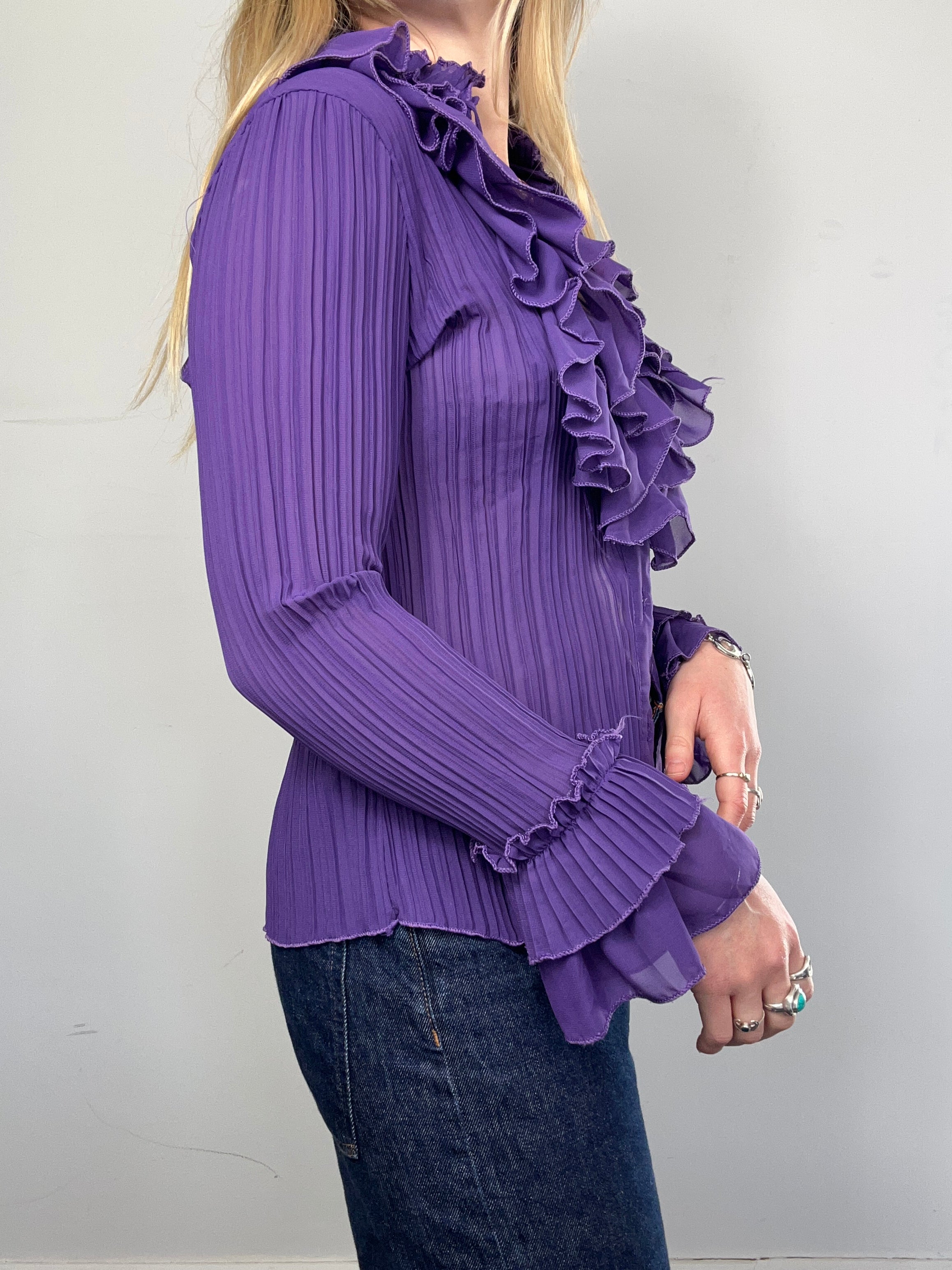 Purple Chiffon Shirt Size 10/12