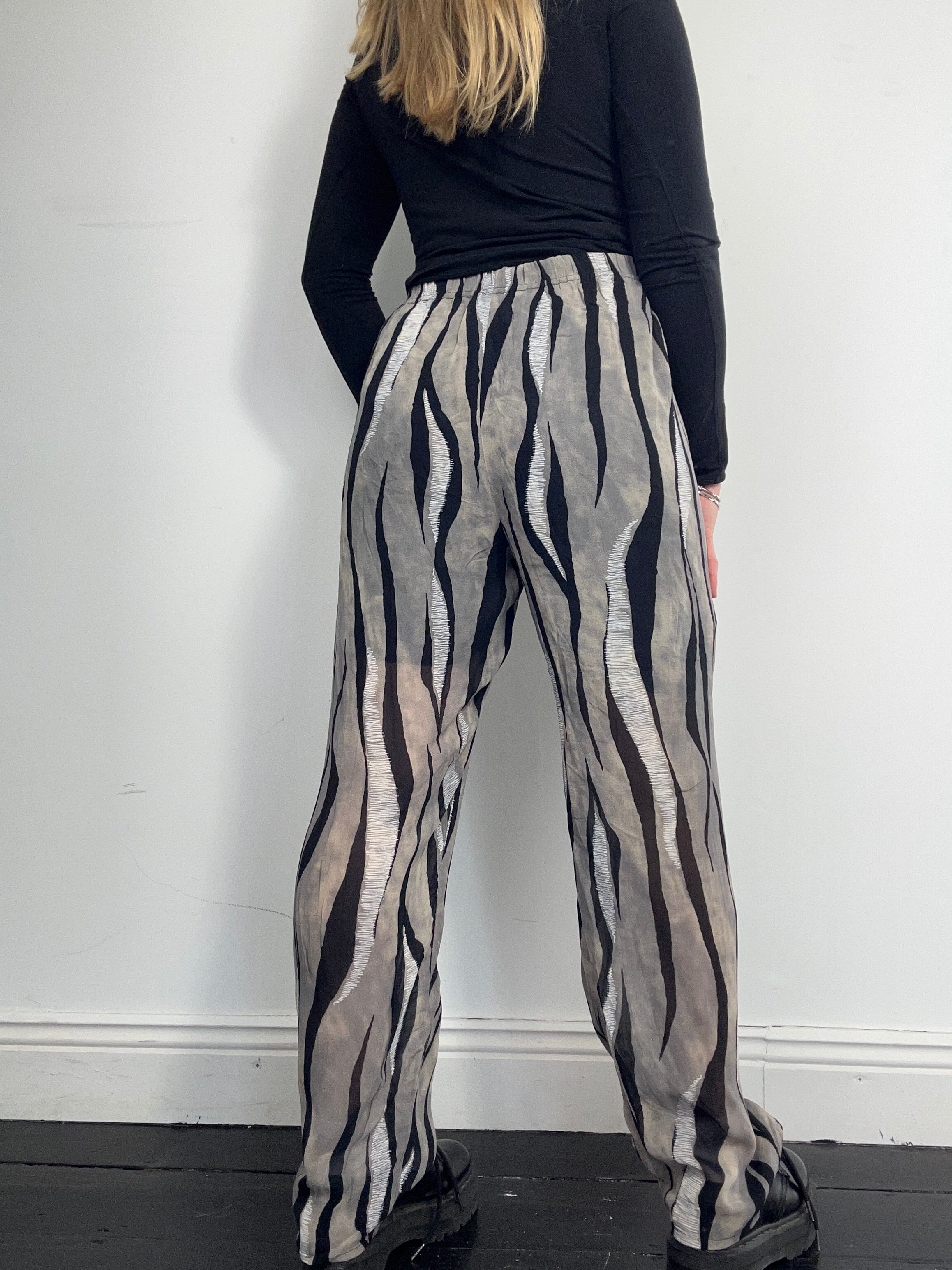 Zebra Print Chiffon pants Size 10