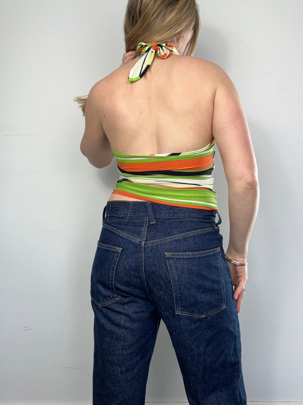70's Striped Halter Top Size 10/12