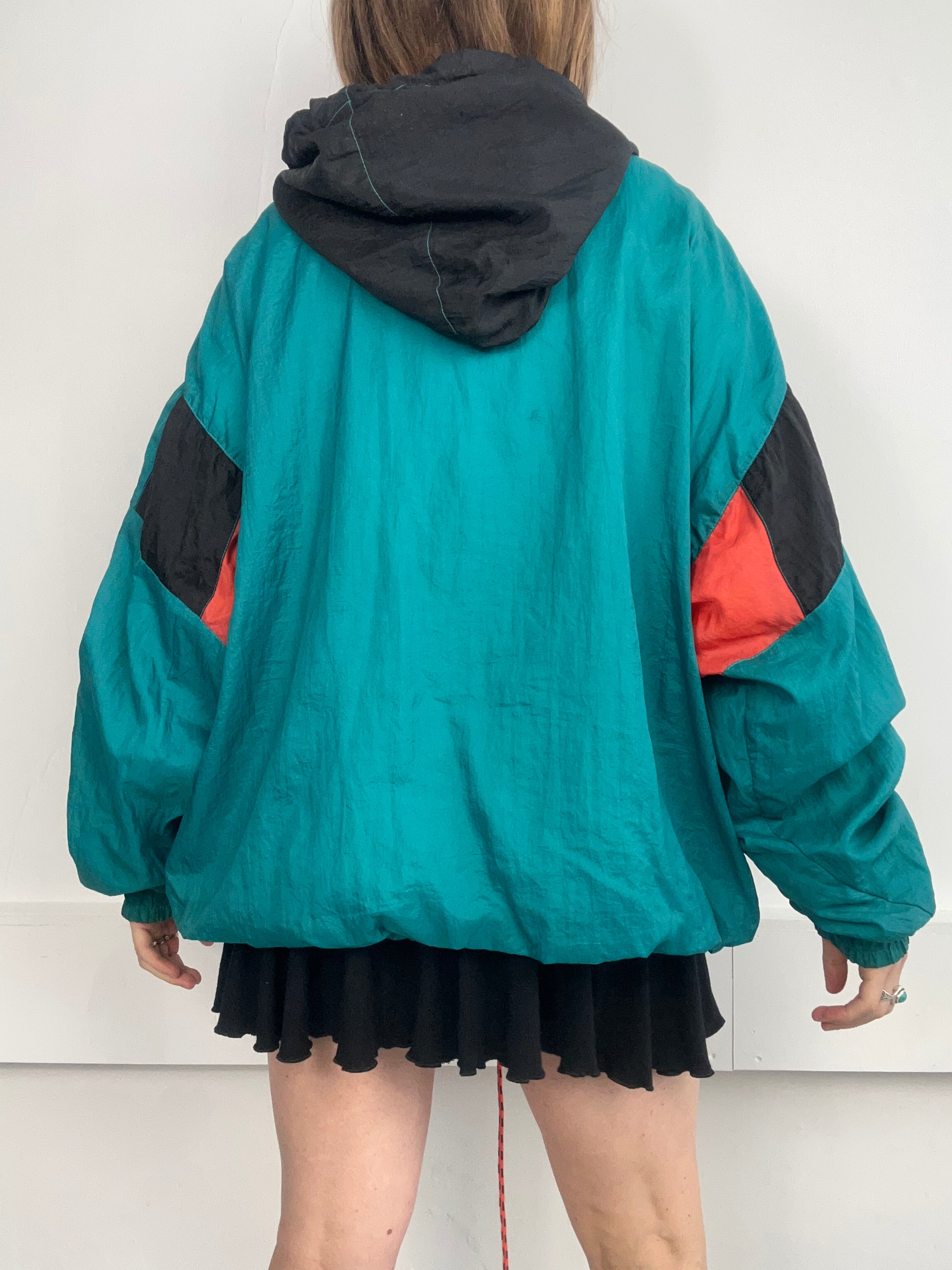 Teal Hooded Shell Jacket Size Xl